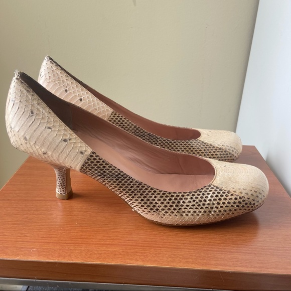 MaxStudio.com Snakeskin Kitten Heeled Shoe - Picture 3 of 9